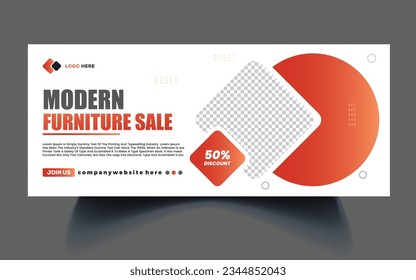 Furniture banner template for ads. Web banner for promotion on social media