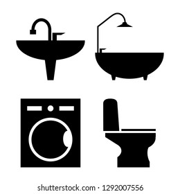 furniture bathroom icon set. vector illustration