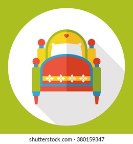 furniture bed flat icon