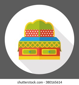 furniture bed flat icon