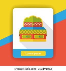 furniture bed flat icon