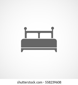 Furniture Bed Flat Icon On White Background