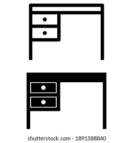 Furniture black icons Vector set. Furniture illustration symbol collection.