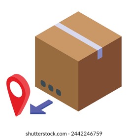 Furniture box parcel icon isometric vector. Home delivery. Modern decor