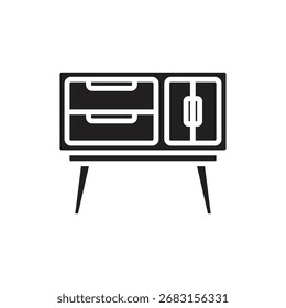 Furniture Buffet Filled Icon Vector Illustration