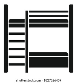 Stockbett-Symbol für Möbel. Einfache Illustration von Möbeln auf Etagenbett, Vektorsymbol für Webdesign einzeln auf weißem Hintergrund