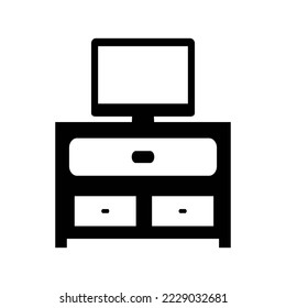 Furniture cabinet, home drawer, table design flat vector illustration. Home interior design element made of natural materials. Vector flat cartoon style illustration.