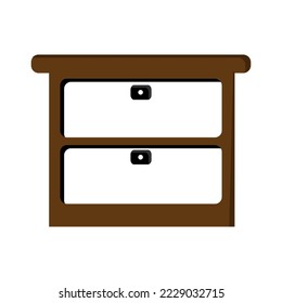 Furniture cabinet, home drawer, table design flat vector illustration. Home interior design element made of natural materials. Vector flat cartoon style illustration.