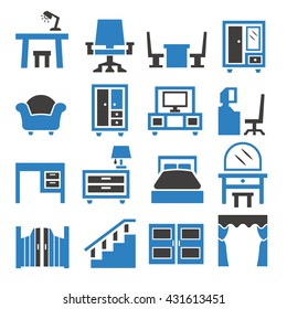 furniture, cabinet icon set