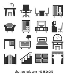 furniture, cabinet icon set