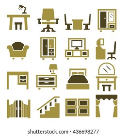 furniture, cabinet icon set