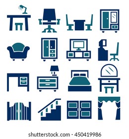 furniture, cabinet icon set