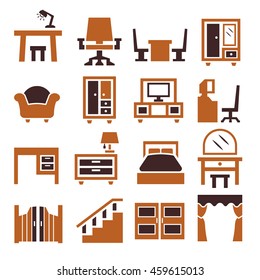 furniture, cabinet icon set