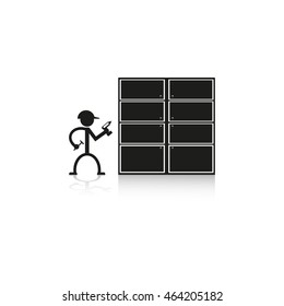 Furniture and cabinet Master. Vector icon.
