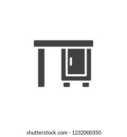 Furniture cabinet table vector icon. filled flat sign for mobile concept and web design. Furniture cabinet table simple solid icon. Symbol, logo illustration. Pixel perfect vector graphics