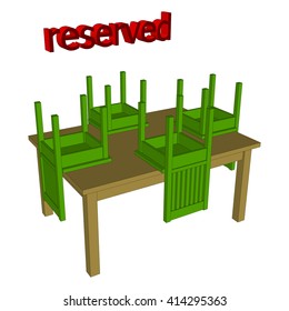 Furniture  for cafes and homes. Table and chairs.  Vector illustration. 
