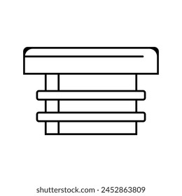 icono de línea de montaje de hardware de tapa de muebles. Vector de montaje de hardware de tapa de muebles.