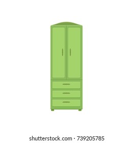 Furniture cartoon vector illustration. Wood wardrobe flat style isolated icon. Room interior elements collection cabinet to create apartments design, promotions, advertisement 