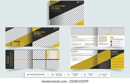 Furniture catalog landscape portfolio layout, 8-page catalog brochure with premium product price list