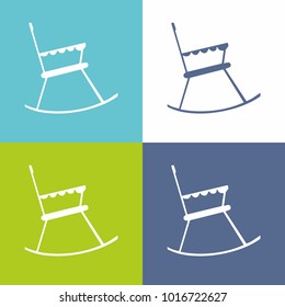 furniture chair blue and  green material minimal design logo vector sign symbol icon set
