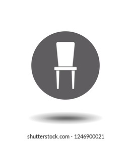 Furniture Chair Flat Icon On White Background