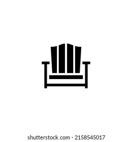 Furniture Chair Flat Icon On White Background
