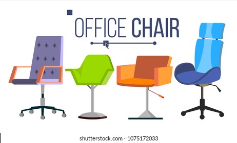 Furniture Chairs Vector. Home, Office Objects. Design Interior Element. Modern Isolated Flat Illustration