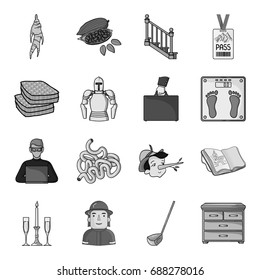 Furniture, China, woodworking, apiary and other web icon in monochrome style. Italy, profession icons in set collection.