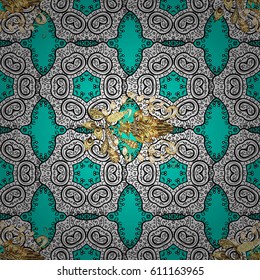 Furniture in classic style. Small depth of field. Pattern on blue background with white elements. Patina. Luxury furniture. Carving. Seamless element woodcarving.