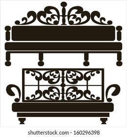 furniture of classical icons isolated on white background