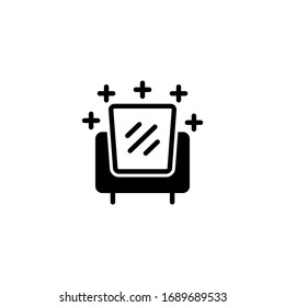 Furniture cleaning icon in black solid flat design icon isolated on white background