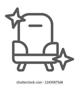 Furniture cleaning line icon, clean and service, armchair sign, vector graphics, a linear pattern on a white background, eps 10.