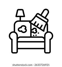 Furniture Cleaning Vector outline icon. Eps 10 file