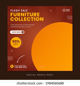 Furniture collection sale social media promotion banner template