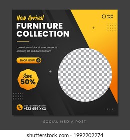 Furniture collection sale social media promotion banner template