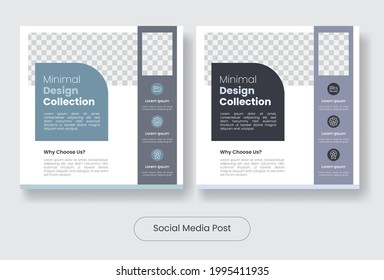 Furniture collection social media post banner template set. Vector illustration EPS 10