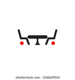 Furniture company logo design with using table and chair icon design template