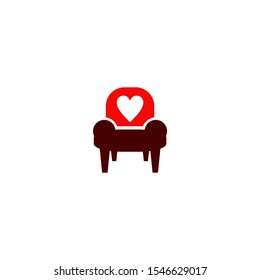 Furniture company logo design with using table and chair icon design template