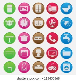 furniture complete icon set
