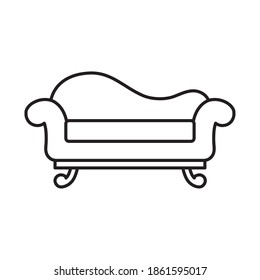 furniture concept, couch icon over white background, line style, vector illustration
