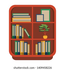furniture concept library cartoon vector illustration graphic design