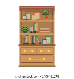 furniture concept library cartoon vector illustration graphic design