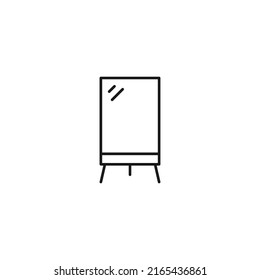 Furniture concept. Vector sign in flat style and editable stroke. Perfect for stores, shops, banners, web sites. Line icon of mirror 
