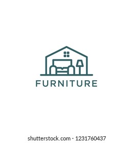 Furniture Conceptual Logo Design Chair Lamp Stock Vector (Royalty Free ...