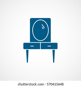 Furniture console Mirror Blue Flat Icon On White Background