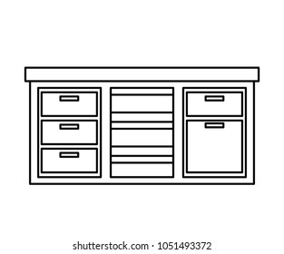 furniture counter drawers cabinet image