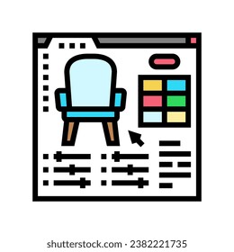 furniture customization interior designer color icon vector. furniture customization interior designer sign. isolated symbol illustration