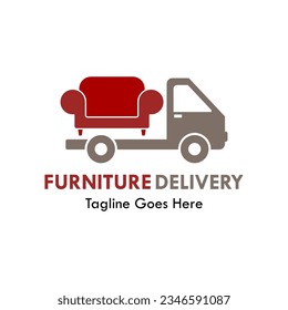 Furniture delivery design logo template illustration