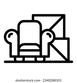Furniture delivery icon outline vector. House relocation. Service move