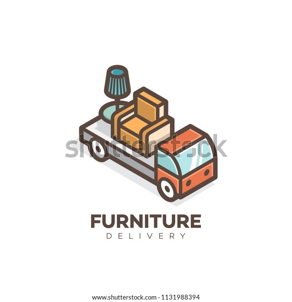 Furniture delivery logo design template.\
Vector illustration.